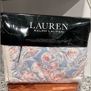 RALPH LAUREN COSIMA FLORAL FULL/QUEEN DUVET COVER SET PINK MULTI REVERSIBLE NEW